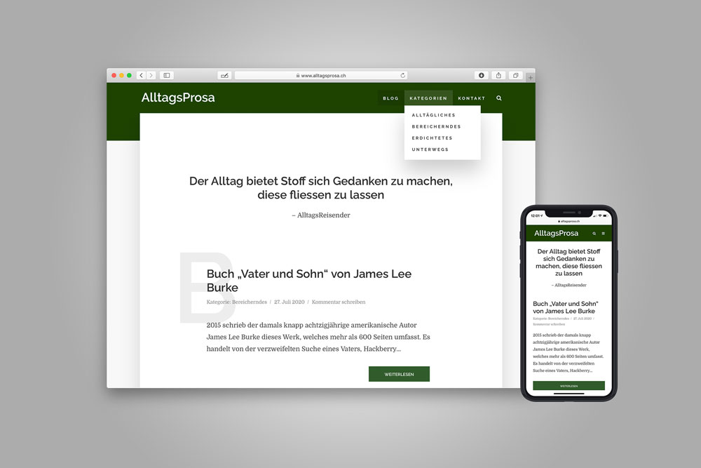«AlltagsProsa» Blog-Webdesign