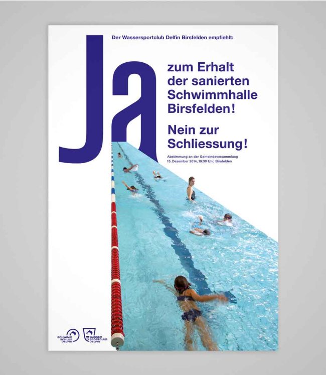 Ja-Kampagne Erhalt der Schwimmhalle Birsfelden