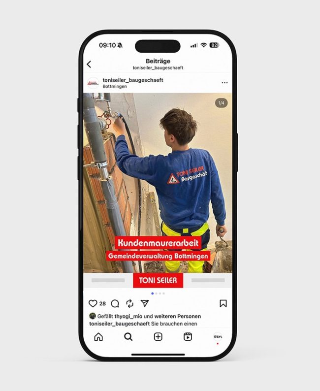Social Media Branding «Toni Seiler Baugeschäft»